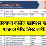 Haryana UG Merit List 2025